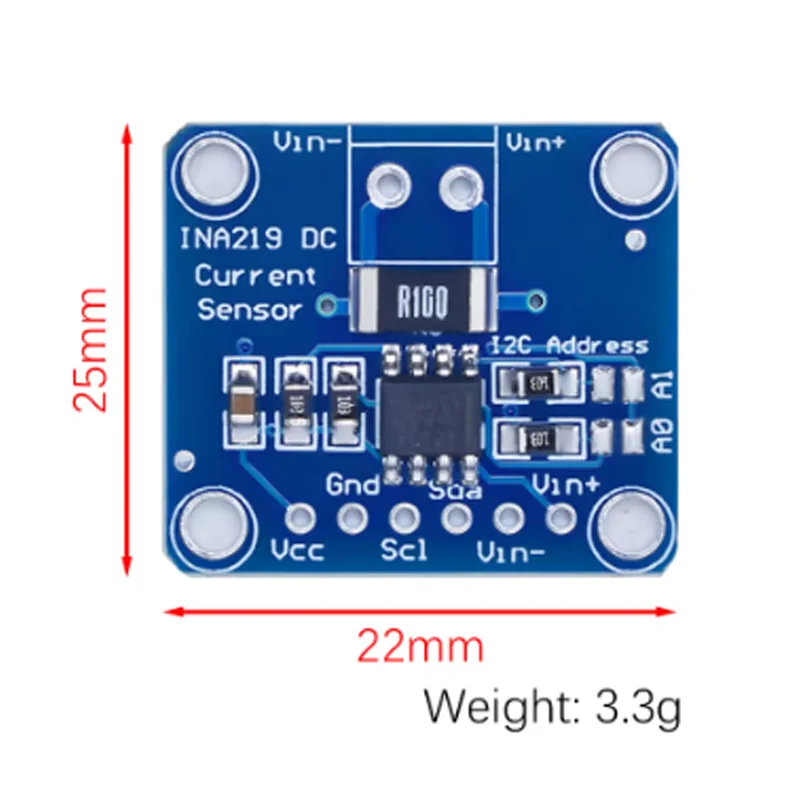 Bi-direcional DC Current Power Supply Sensor, Módulo Breakout, DIY, 3V-5V, Monitoramento de Energia I2C, SOT23, INA219