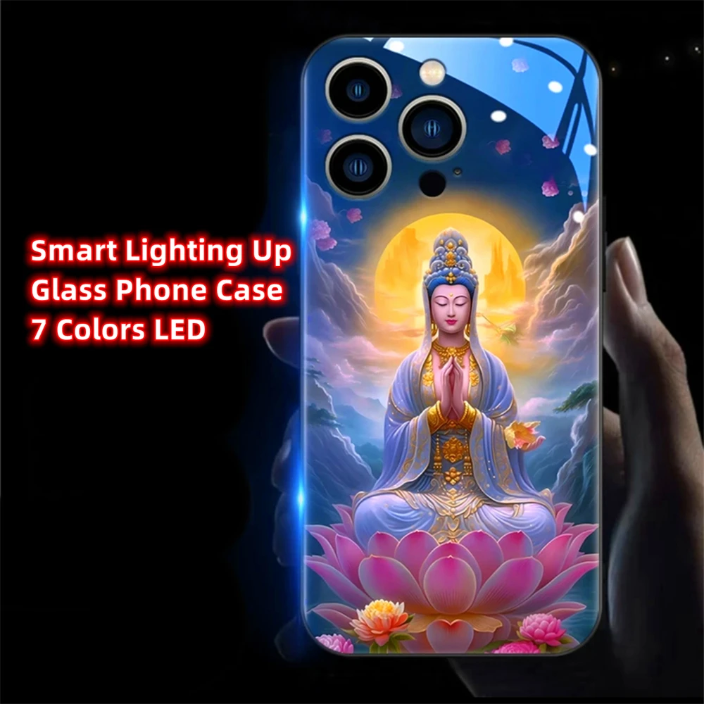 Buddhaland Gleams Design Schallgesteuerte LED-Blitzhüllen Leuchtende Glasabdeckung für Samsung S26 S25 S24 S23 S22 S21 FE Plus Ultra – Detail 17