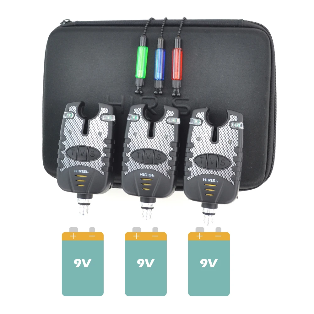 

Hirisi 3 шт. сигнализаторы для рыбалки с 3 шт. рыболовные свингеры 3 цвета набор индикаторов поклевки для рыбалки B1113B