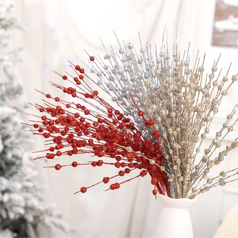 

10Pcs Stem Branches for Christmas Tree Embellishment Vase Decorative Sticks Seasonal Wedding Decoration Accessories