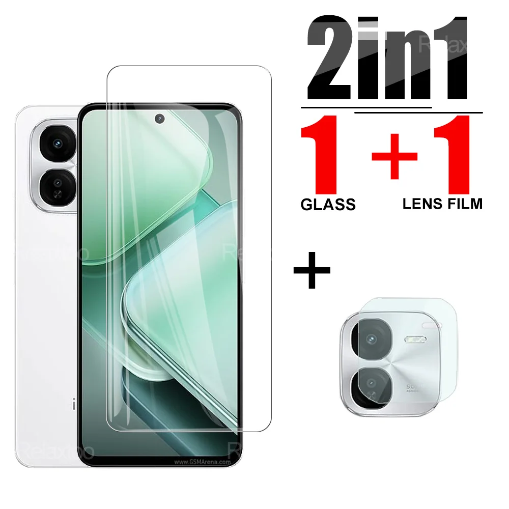 2in1 Tempered Glass For vivo iQOO Z9x 5G Camera Lens Screen Protector For vivo iQoo Z9 x iqooz9x iqooZ 9 x 2024 Clear Glass Film