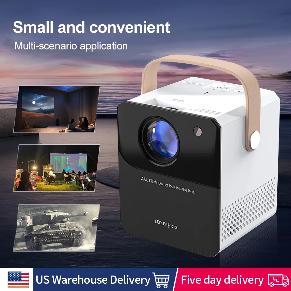 Mini projector supports 480P HD outdoor projector with stylish design for multi-scene portable available