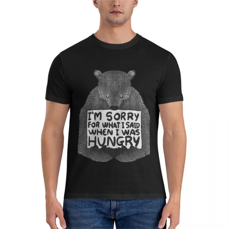 I'm Sorry For What I Said When I Was Hungry - Black Classic T-Shirt mens graphic t-shirts funny korean fashion men t shirt