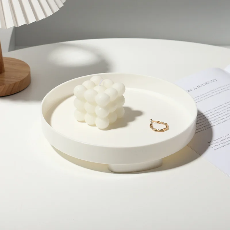 INS Simples Rodada Bandeja De Plástico De Madeira Ornamentos Decorativos Desktop Armazenamento Foto Props Fotografia Fundo