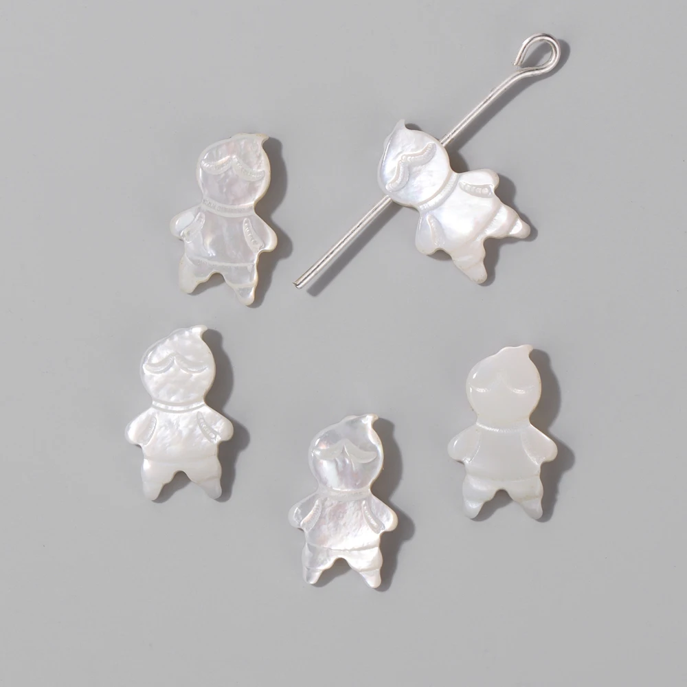 1PC Natural Mother of Pearl Shell Pendant Girl Boy Dove of Peace Carved Charms For Making DIY Necklace Earrings Accessories