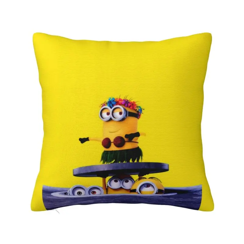 Custom M-Minions Anime Cartoon Pillow Case 45x45cm Chair Cushion Cover Square Pillowcase