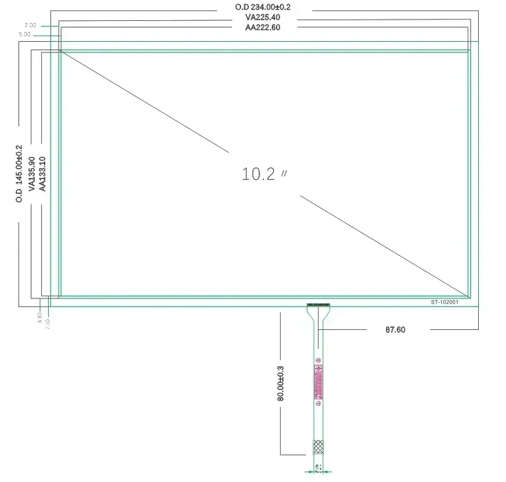 10.2inch 4-wire for B101AW03 Resistive Industrial Digitizer Touch Screen Panel 235*145mm