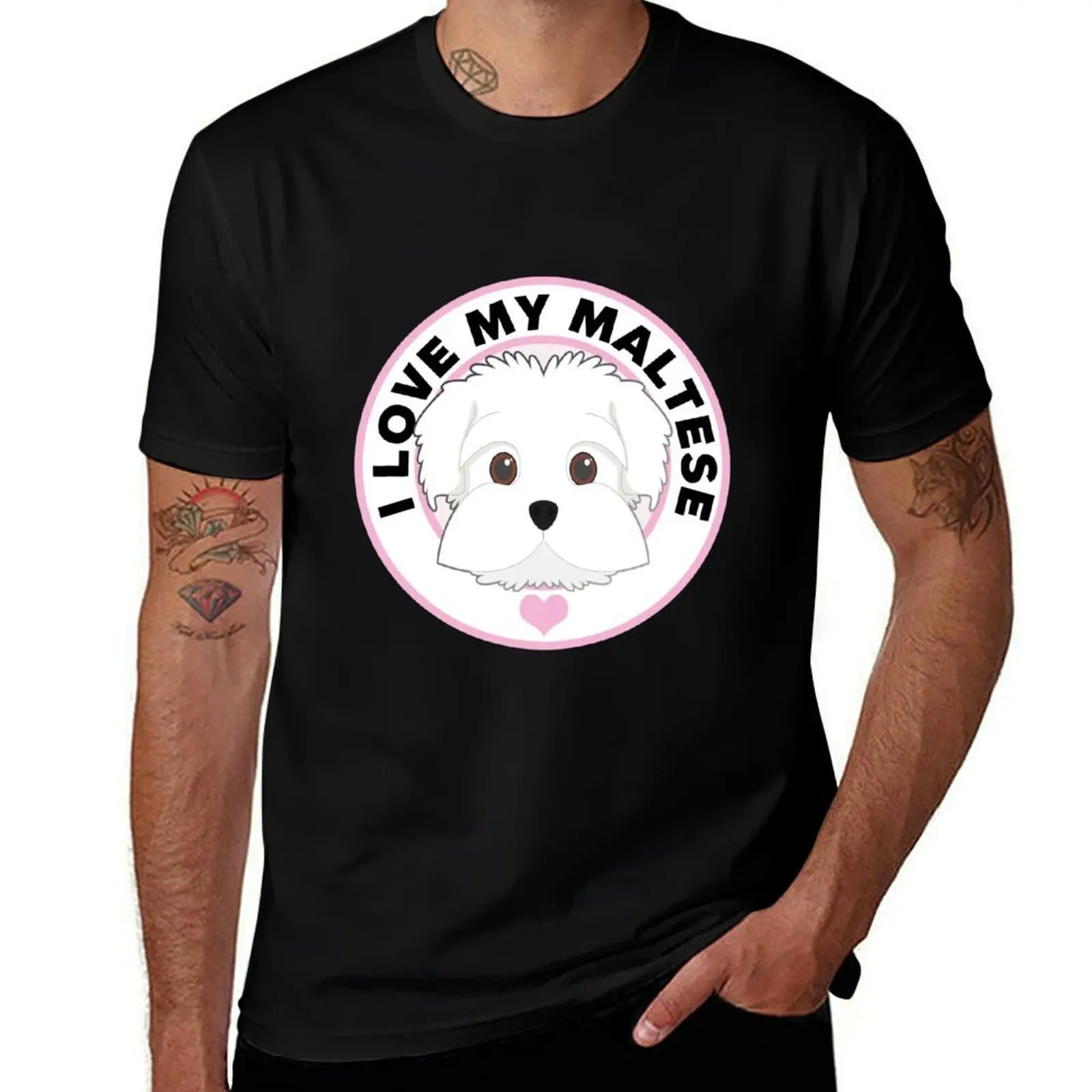 

I Love My Maltese Dog T-Shirt Work Comfort T-Shirt for Men