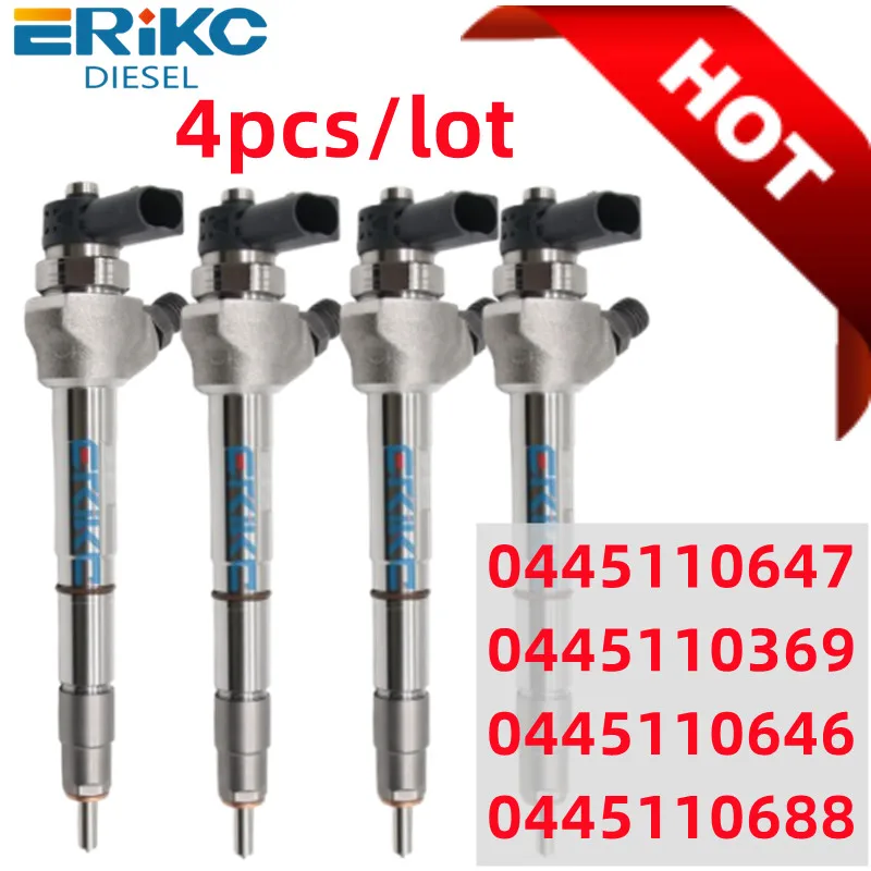 4PCS 0445110647 0445110369 Common Rail Diesel Fuel Injector 0445110646 Fuel 0445110688 For BOSCH VM AMAROK 2.0/CADDY/GOLF