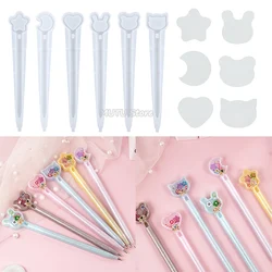 Kawaii Stift Silikon form DIY Starmoon Epoxidharz form Katze Kaninchen harz Gussform manuelle transparente Stift halter Herstellung Anzug