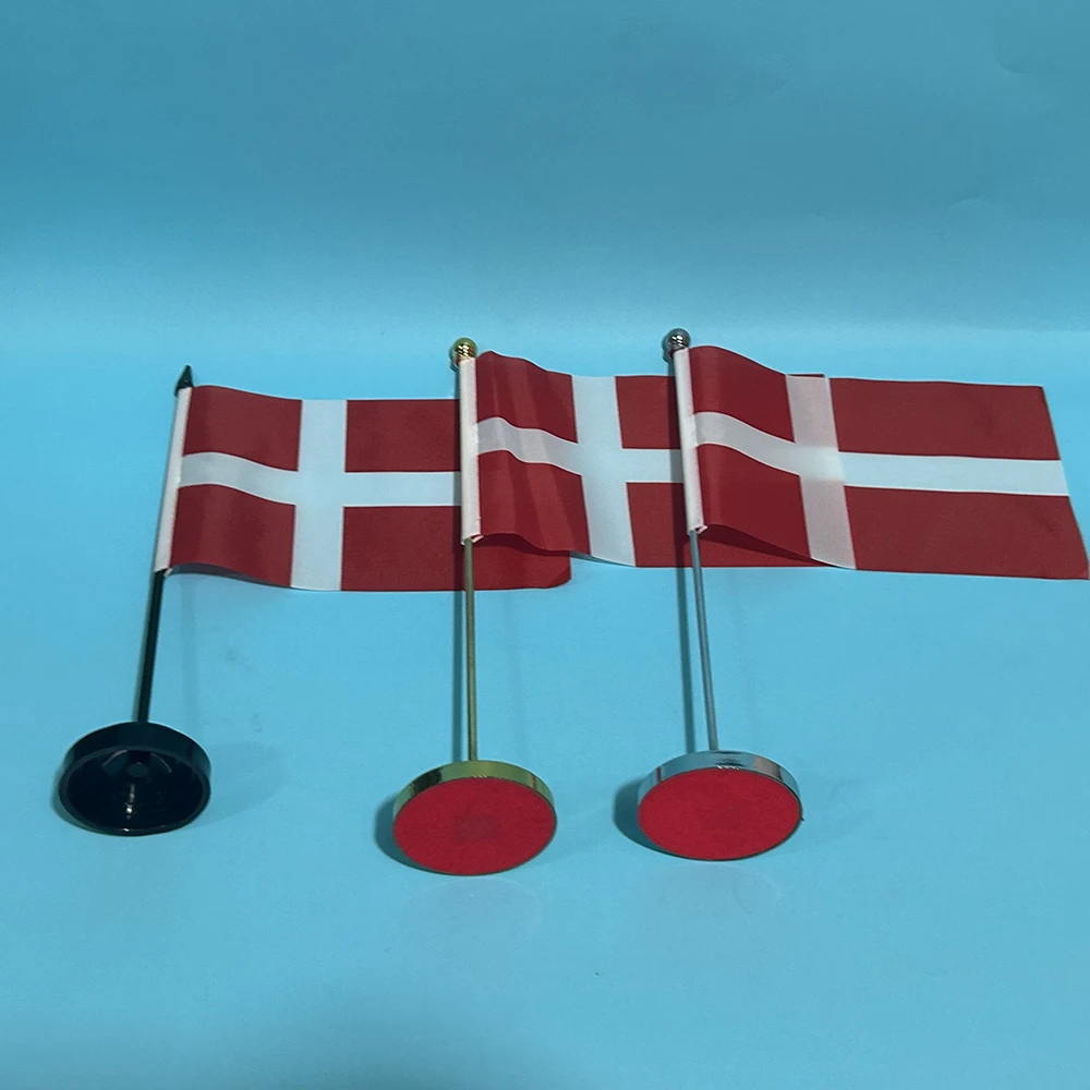 SKY FLAG Office Desk Small Flag of Denmark Flag 14x21cm Polyester Denmark Flag National Flag Table Banner Desk Ornaments Flags