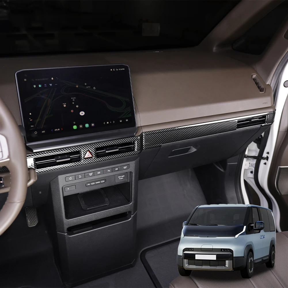 

Для Kia PV5 2025 2026: Накладка на центральный воздуховод кондиционера из углеродного волокна, аксессуары для интерьера, LHD