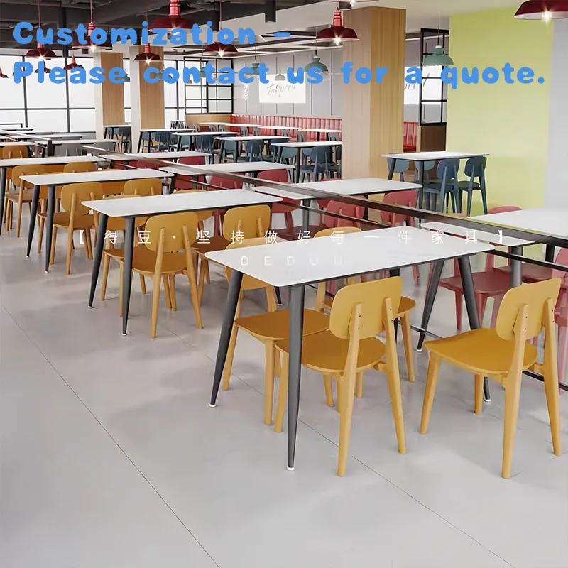 

custom.Commercial Dining Table Chair Set Rectangular Stone Fast-Food Restaurants Hotels Canteens Snack Bars Schools