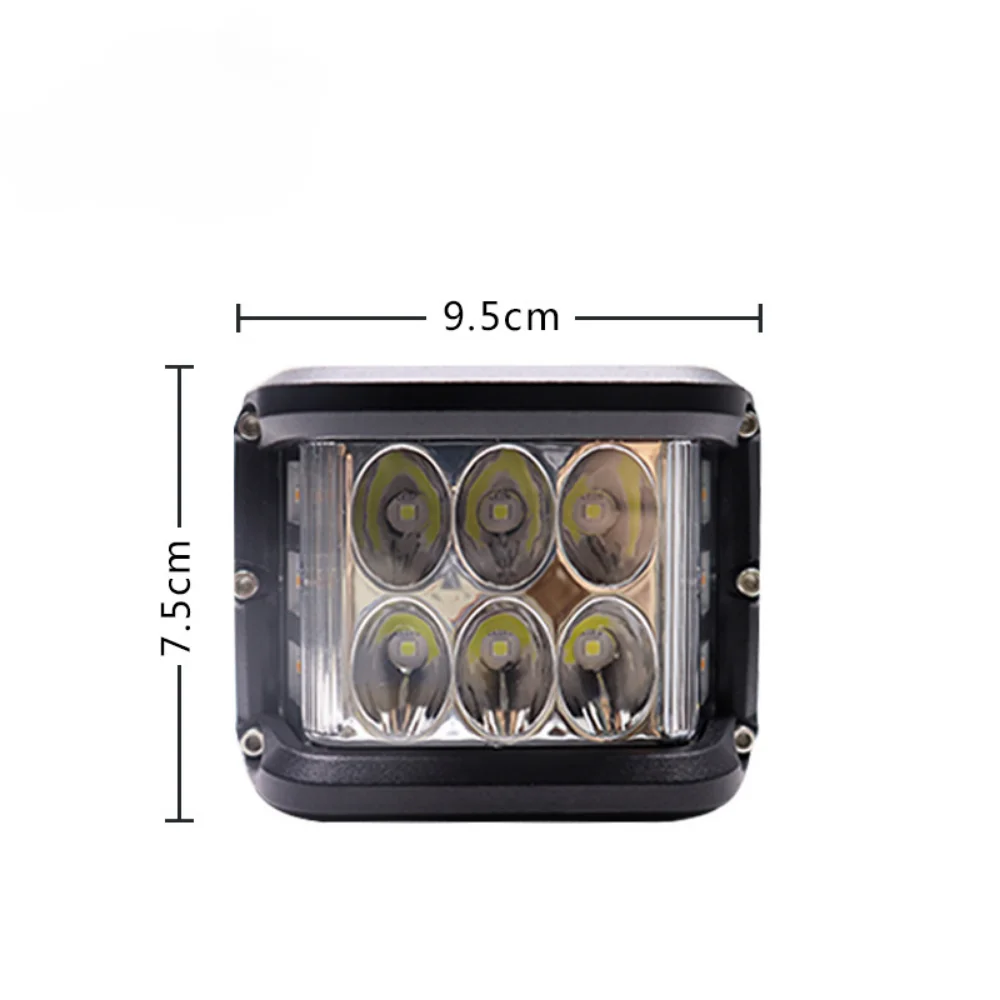 Three-Side Luminous Led Work Light 36W Shepherd Spotlight Red and Blue Flashing Off-Road Vehicle Modified Light Warning Light
