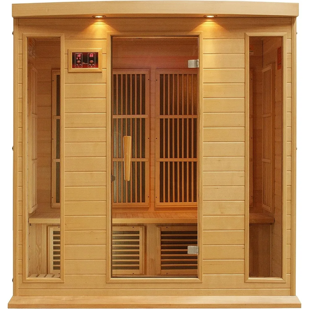 DYNAMIC SAUNAS Sauna Hemlock canadese in carbonio a infrarossi lontani da 4 per basso EMF