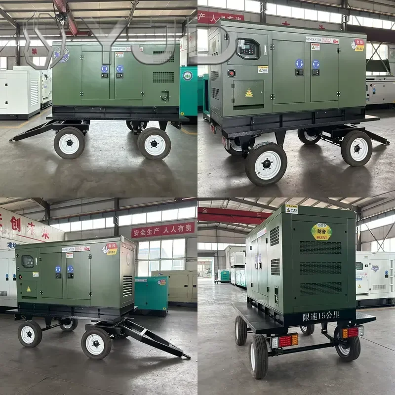Mobile Power Station 20kW 30kW 40kW 50kW 150kw Silent Generator Trailer with Remote Start Single Phase 1500rpm 50/60Hz