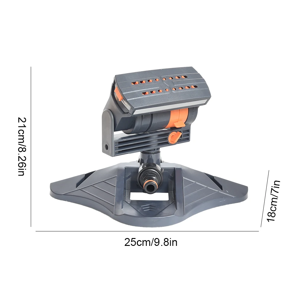 

Спринклер для газона с большим покрытием, регулируемый вращающийся спринклер для газона, 16-отверстий, спринклер для полива травы для наружного двора, сада