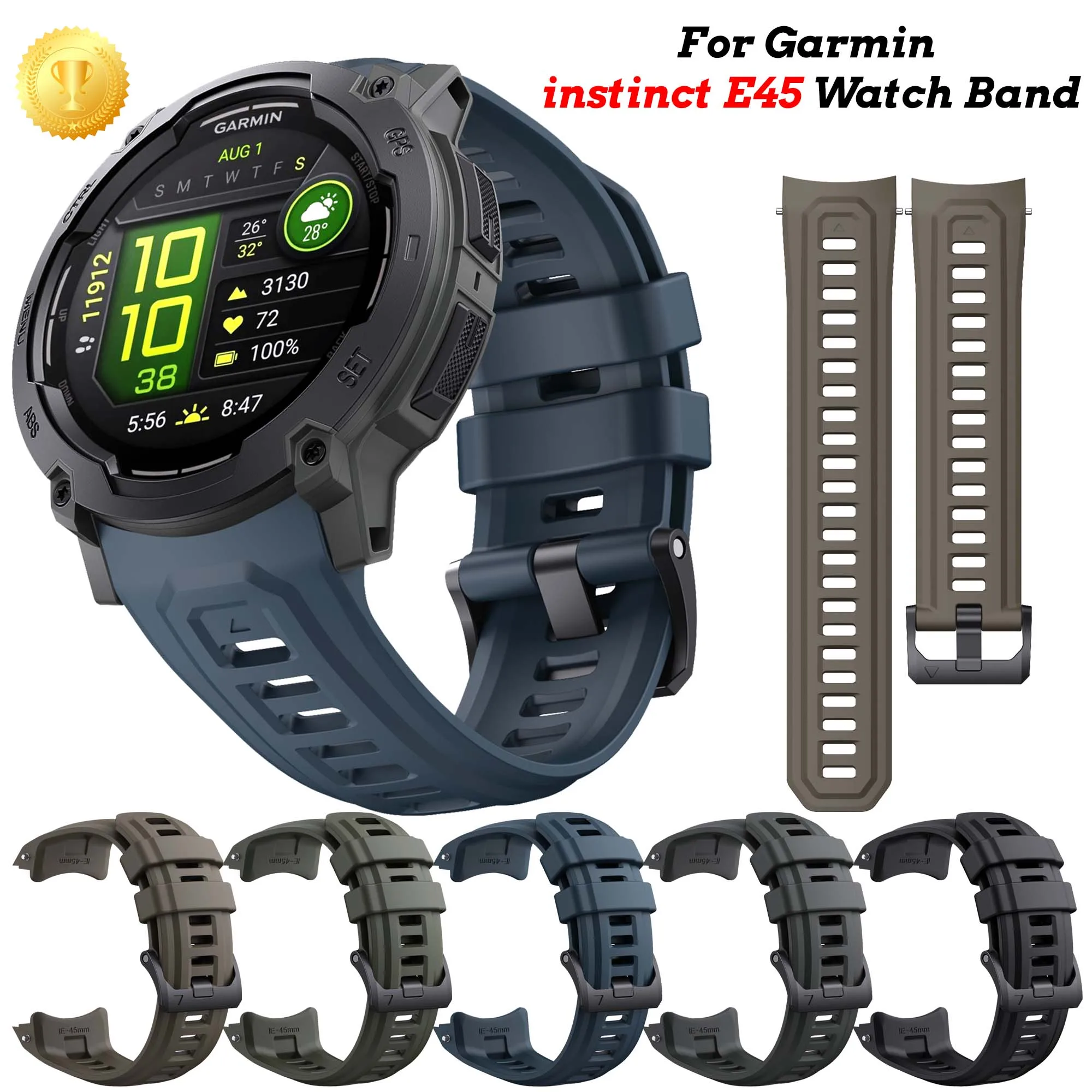 

Silicone Watch Strap for Garmin Instinct E 45mm Replacement of Silicone Strap Sports Bracelet With Silicone Accessories