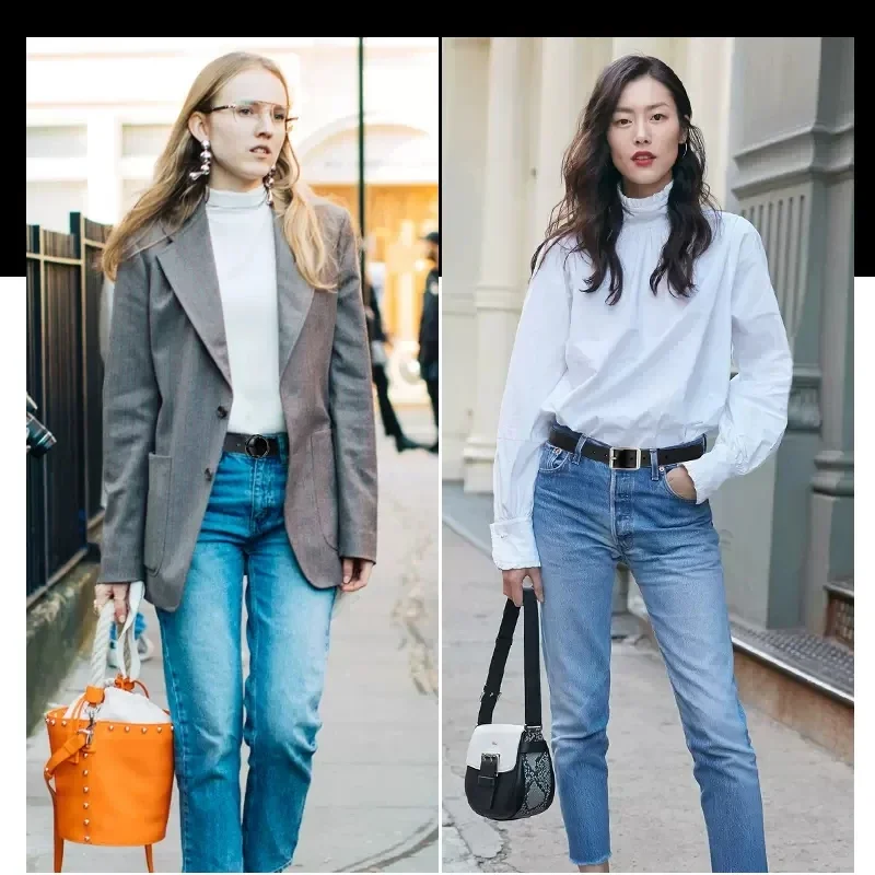 Cintura da donna in pelle PU con fibbia in metallo Cintura selvaggia Designer di marca di lusso autentico Adatto per pantaloni da lavoro da donna Jeans da indossare casual