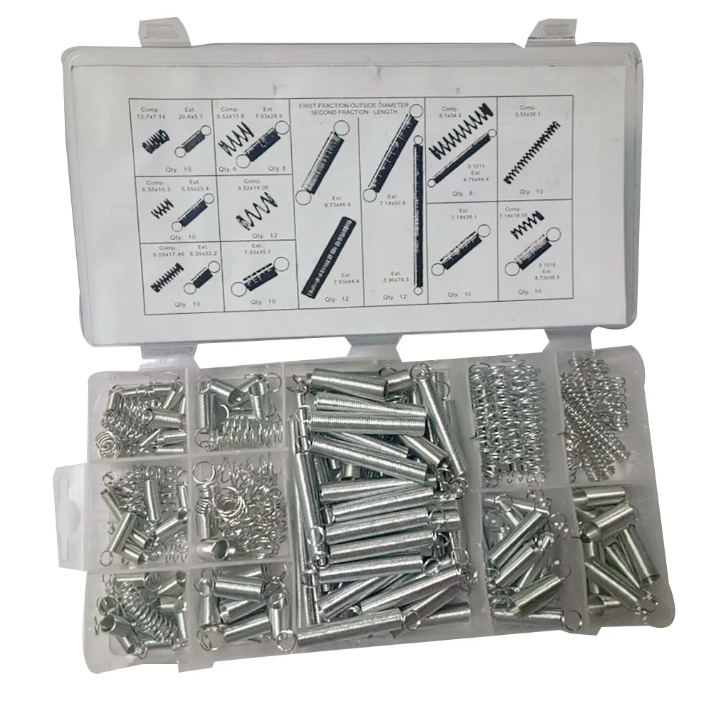 

200pcs/set Mixed Steel Spring Electrical Hardware Extension Tension Springs Kit Assortment In 20 Sizes