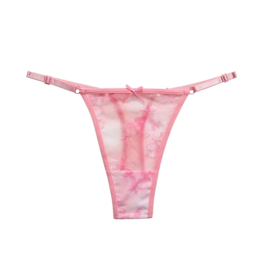 Fashion Soft Flower Printed Thongs Traceless Lingerie Low Waist Briefs Underpants T-back Panties Girls