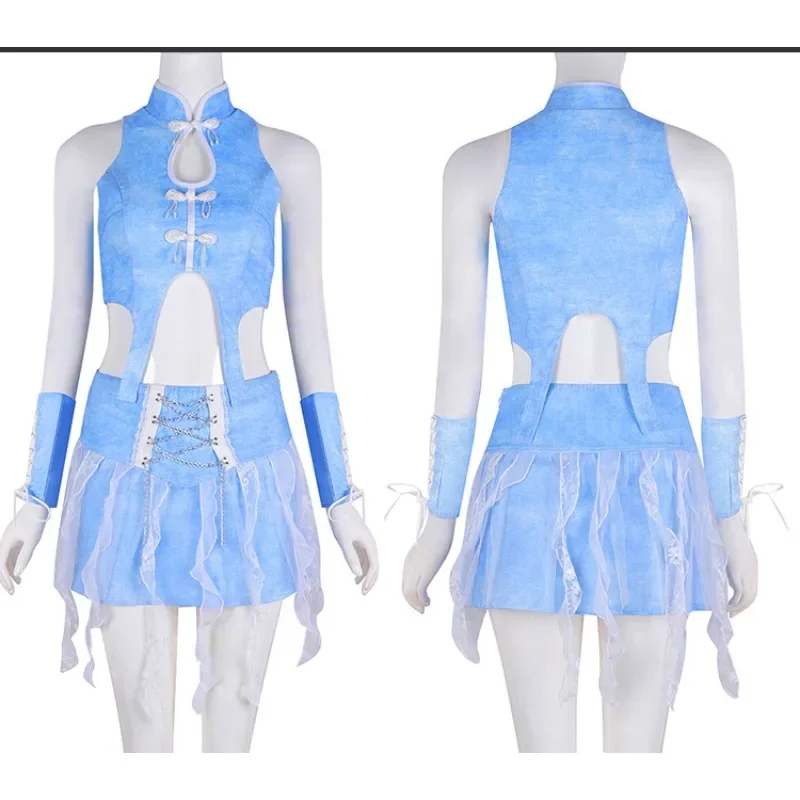 2024 Chinese Stijl Jazzdansvoorstelling Kostuums Voor Vrouwen Groep Gogo Dansers Outfits Blauw Kpop Kleding Stadium Slijtage S-XL