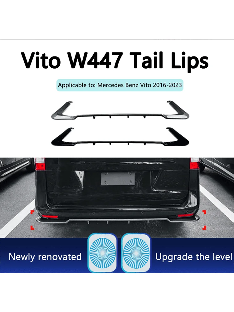 Geschikt voor Mercedes Benz Vito w447 2016-2023 achterlip achterbumper onderste spoiler modificatie accessoires - afbeelding 2