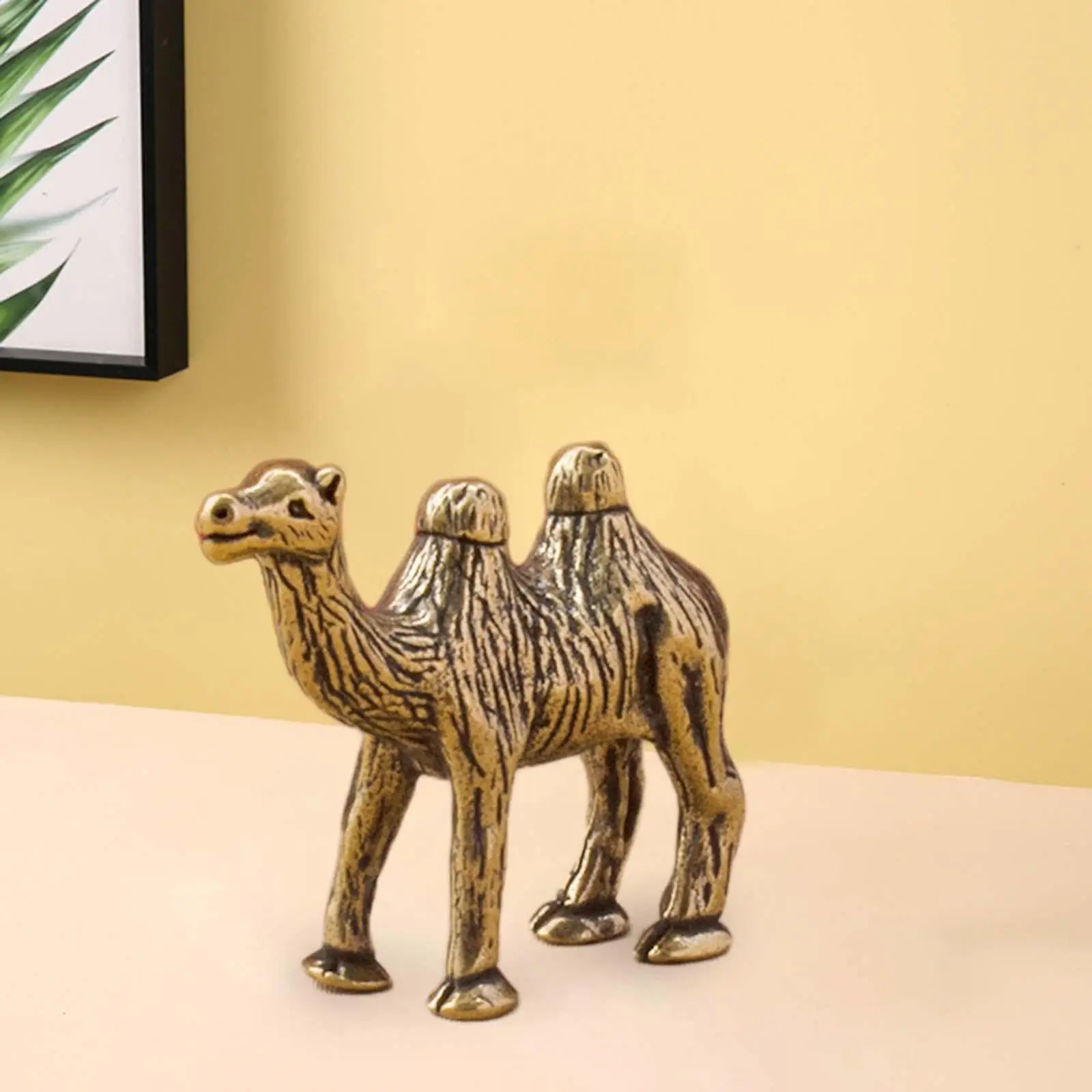 Copper Camel Statue Camel Figurine Desktop Camel Ornament Miniature Sculpture for Cabinet Desktop Party Living Room Decor