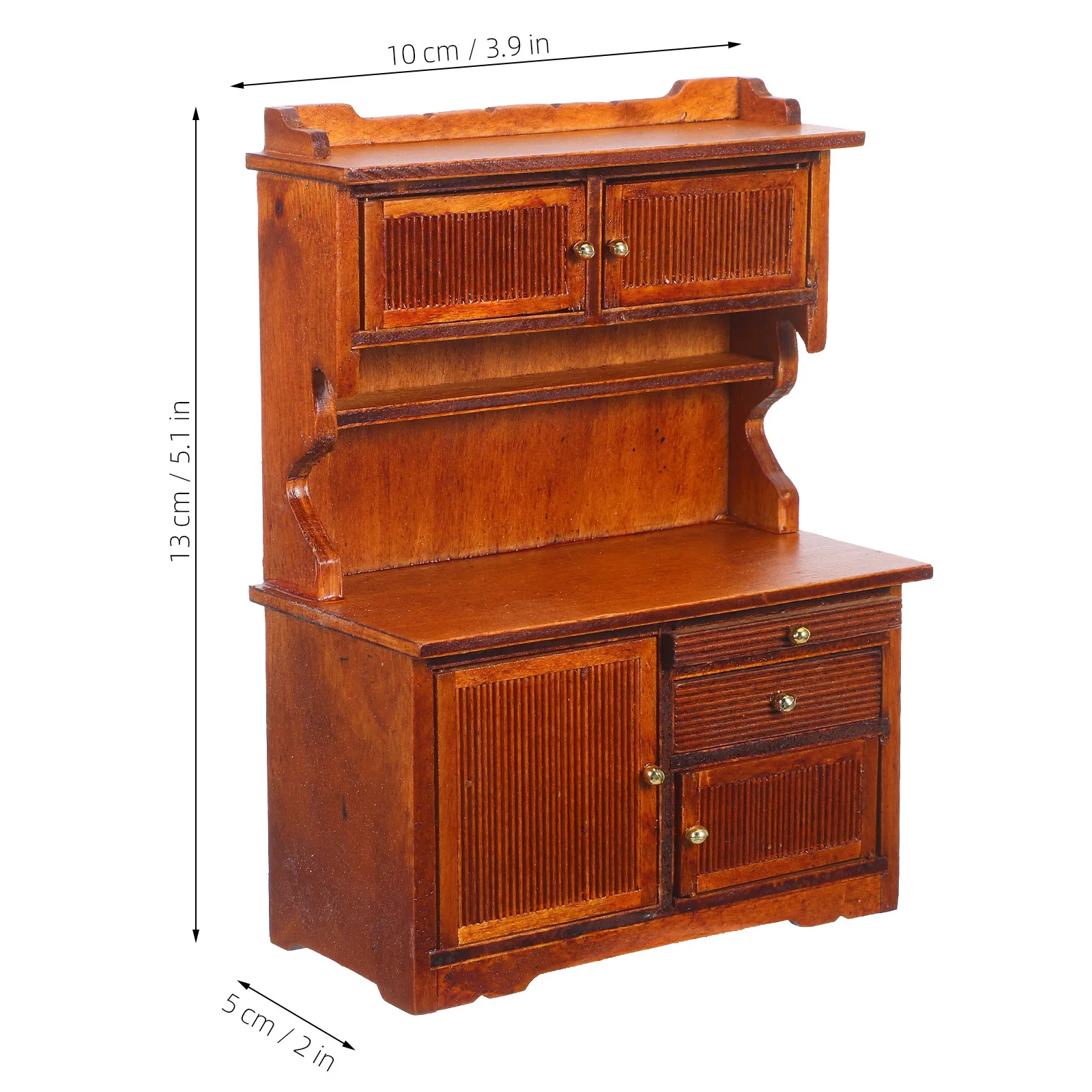 ミニチュア木製本棚 1:12 スケール レトロ農家風ドールハウスキャビネット ダブルドア DIY マイクロランドスケープ収納家具