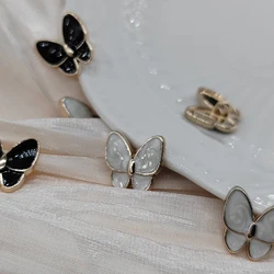 15MM Cute Butterfly Design Shank Buttons Of Clothing Wholesale Fashion Decor Metal Sewing Buttons For Women Blouse DIY Accessory