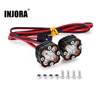 INJORA Super Bright Square LED Lights for 1/10 1/8 RC Car (Aluminium, White)