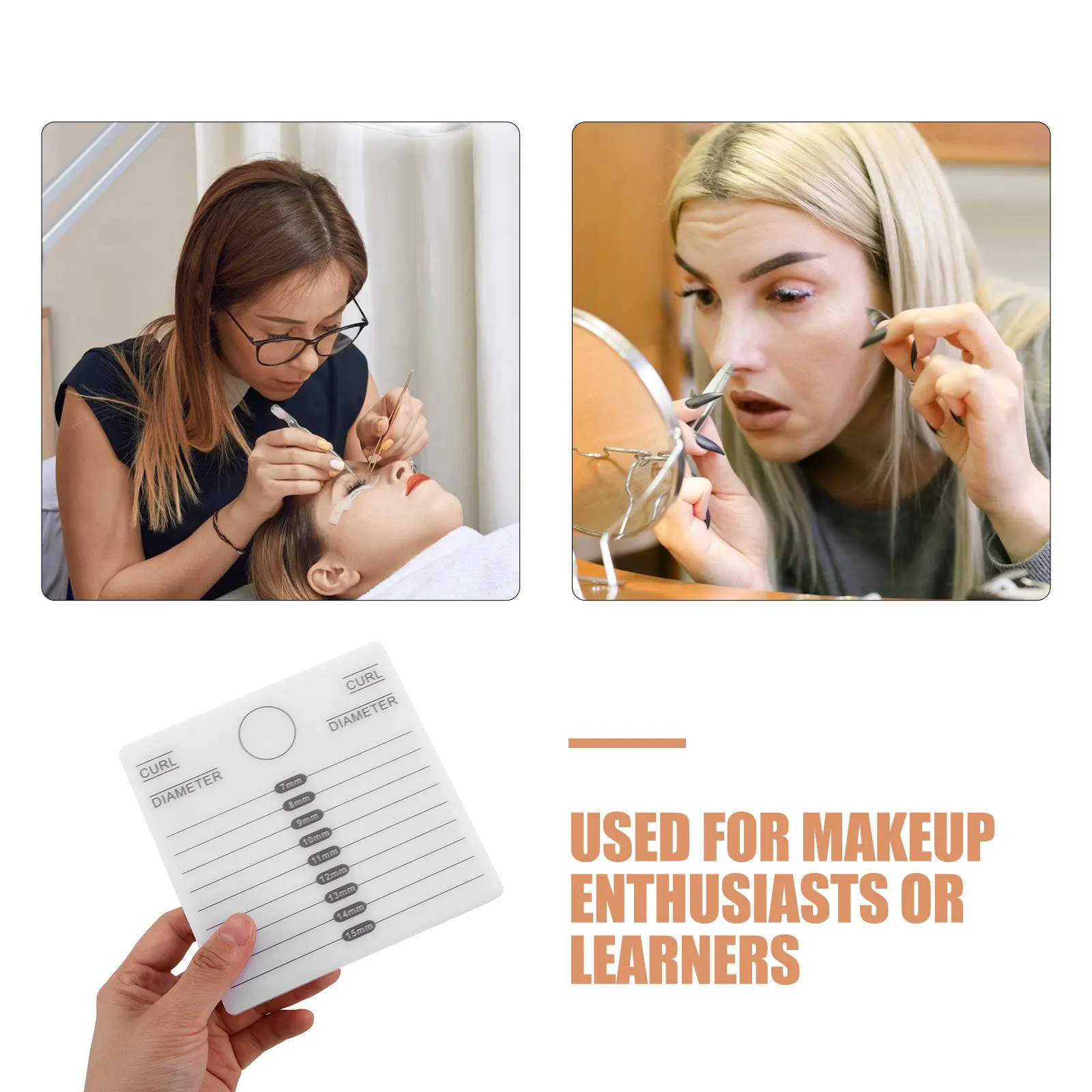 2Pcs Acrylic Lash Holder Board Eyelash Pallet Portable Lash Extension Tray False Eyelashes Organizer Eyelash Grafting Tool