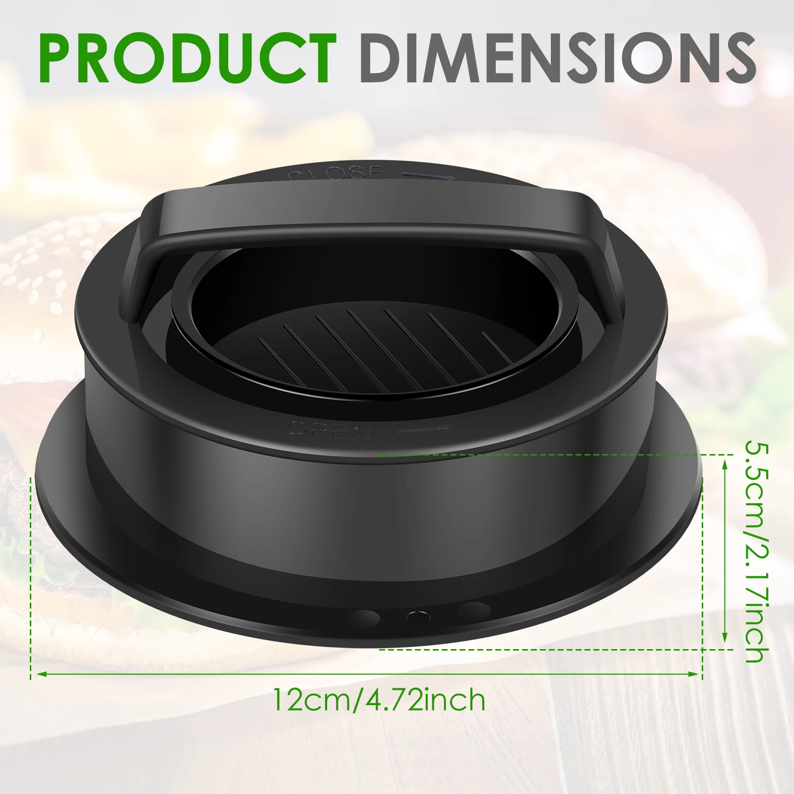Round Hamburger Burger Press Mold Patty Meat Press Maker 3 in 1 Stuffed Hamburger Press Patty Maker Mold Kitchen Press Tool