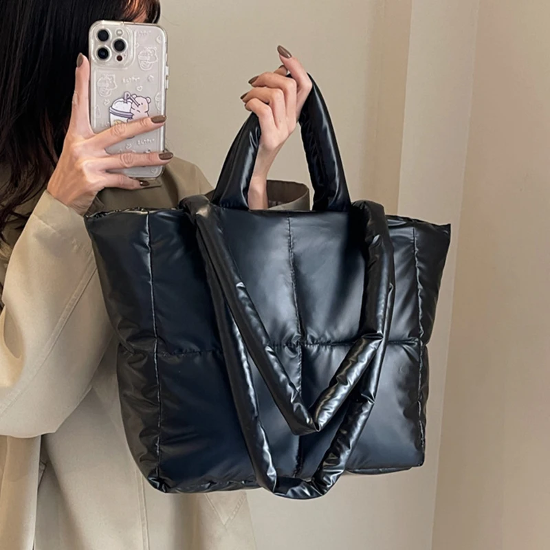 Handbag Female Large-capacity Bag Female New Tide Fashion Shoulder Bag Fall And Winter Shopper Puffer Tote Bag