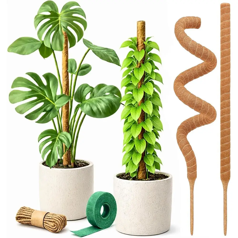 2 Pack 28 Flexible Moss Poles for Monstera Plant Support, Indoor Plant Stakes, Tall Plant Support