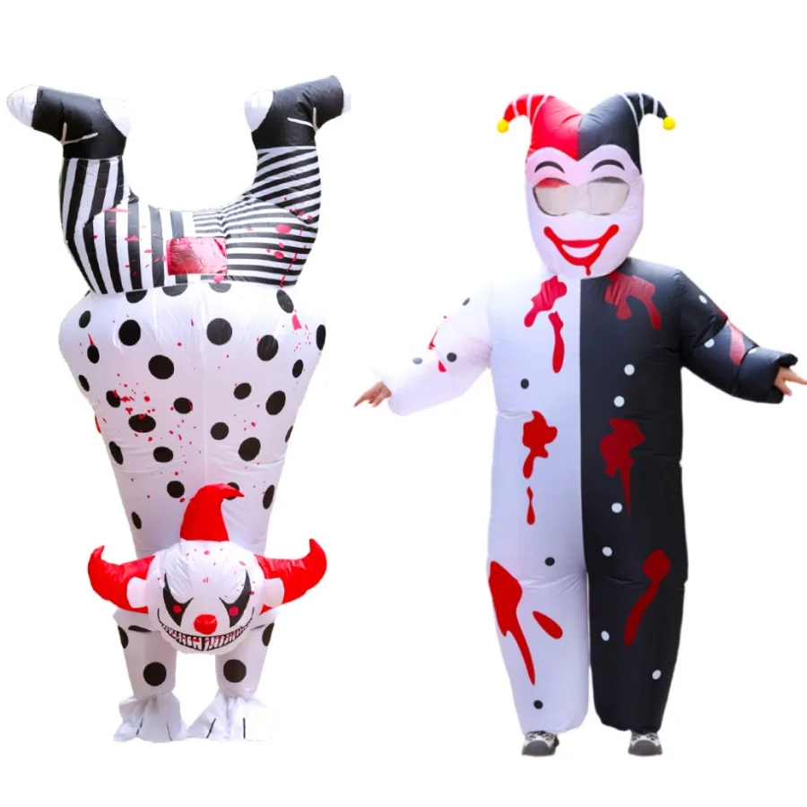 Aufblasbares Halloween-Kostüm mit umgekehrtem bösem Clown für Erwachsene, Jungen und Mädchen, Ball-TV-Programm, Karneval, Eröffnungsfeier