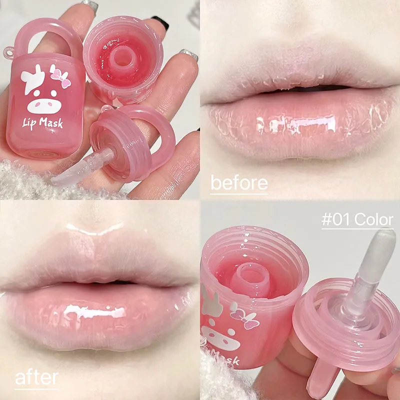 Lip Oil Night Sleep Maintenance Care Peach Jelly Lip Balm Moisturizing Long Lasting Anti-Cracking Lip Plumper Korean Cosmetics