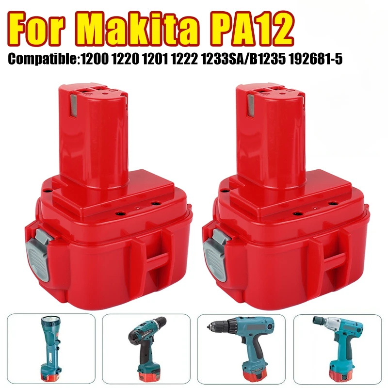 For Makita PA12 Battery 12V Ni-Mh 3000mAh 1200 1220 1201 1222 1233SA/B1235 192681-5 Cordless Tools Replacement Battery