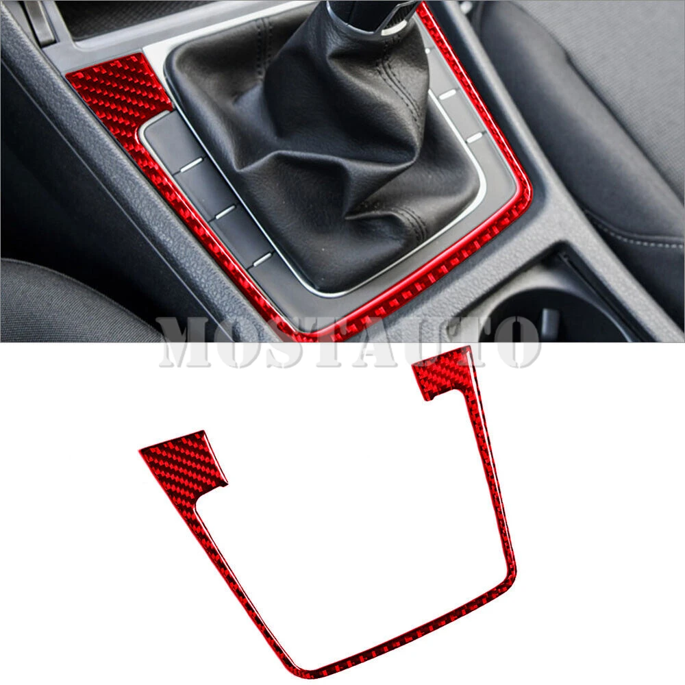 For Volkswagen VW Golf 7 GTI MK7 Carbon Fiber Interior Center Console Gear Shift Box Frame Trim Cover 2014-2019（2 Color） Style A