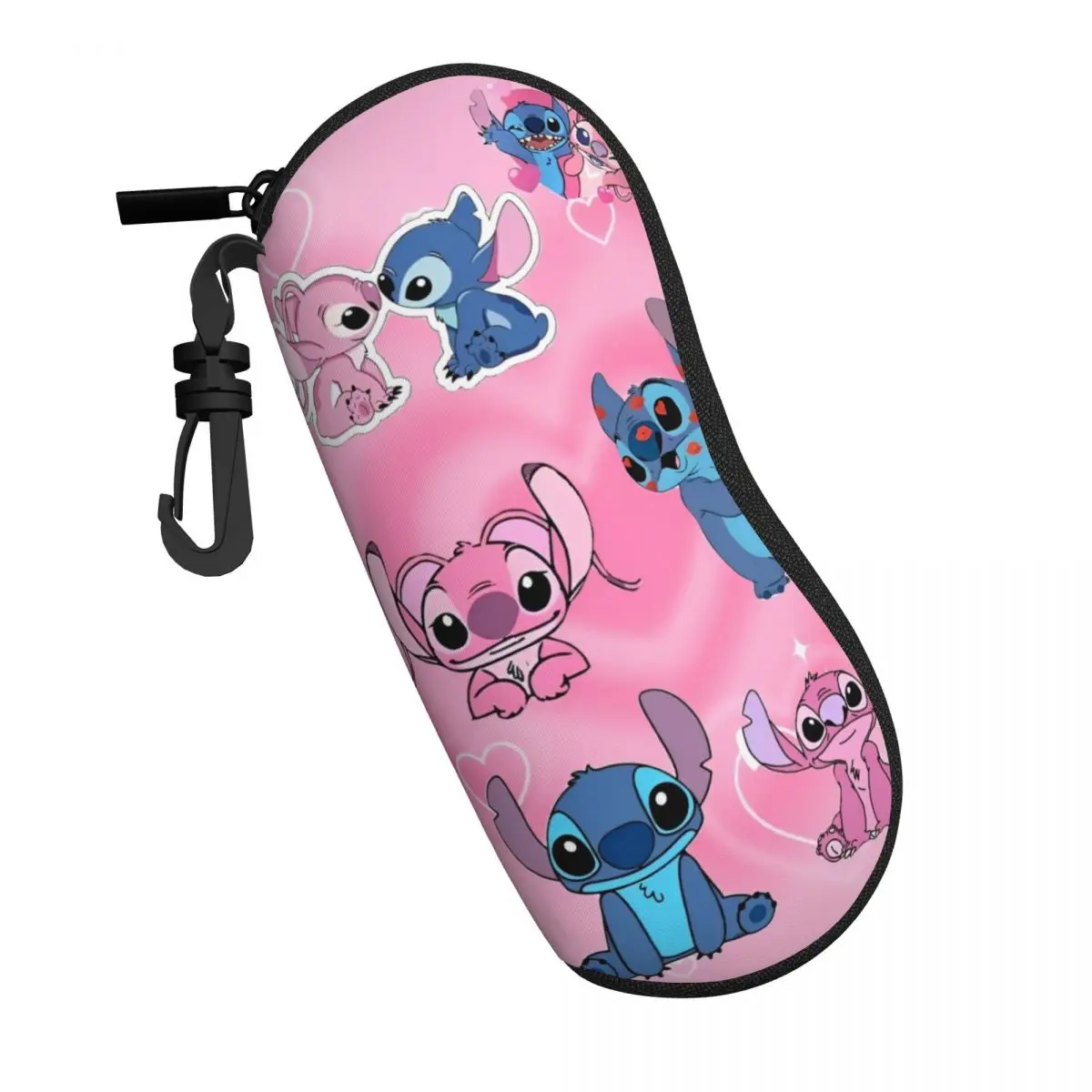 Kawaii Stitch And Angel Glasses Case Cover Female Cartoon Comic Sunglasses Case Original Eyewear Accessory Eyeglass Cases Cover