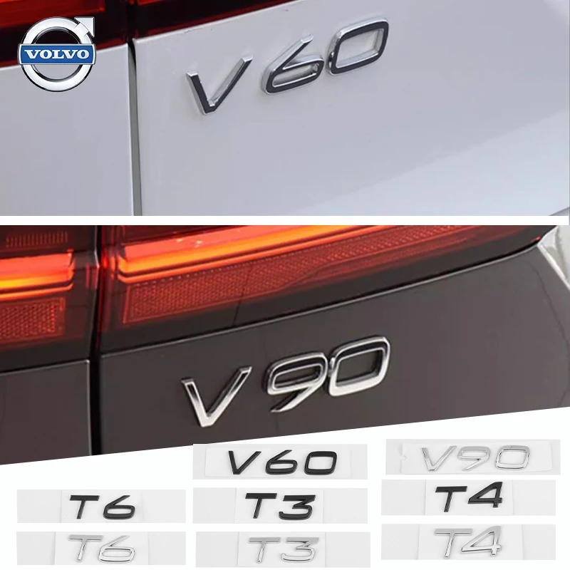 1PCS Metal Letter For Volvo XC40 XC60 XC90 C30 S40 S60 S80 S80L S90 V40 V60 V90 T6 T3 W4 T5 T8 AWD B5 V8 Edge Auto Accessories