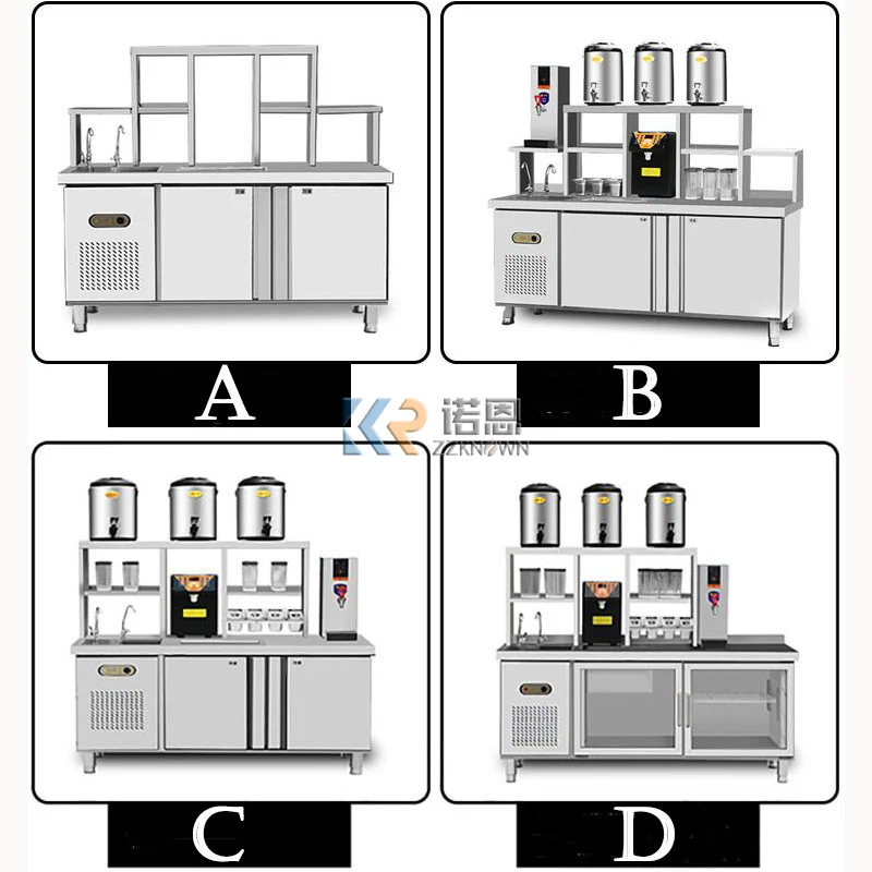 All Set Bubble Tea Equipment Customized Bar Length Milk Tea Shop Working Table Milk Tea Counter Customized