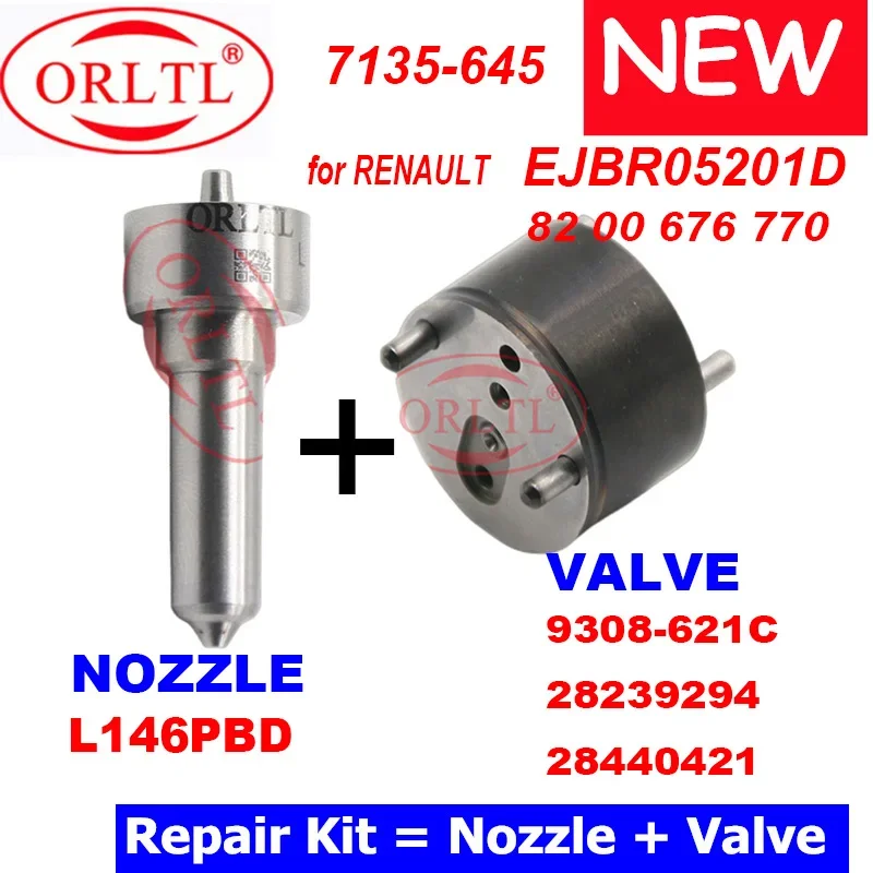 

NOZZLE L146PBD INJECTOR VALVE 9308-621C REPAIR KITS ( 7135-645 ) FOR RENAULT EJBR05201D,8200676770 Modus 1.5L dCi (70bhp),K9K