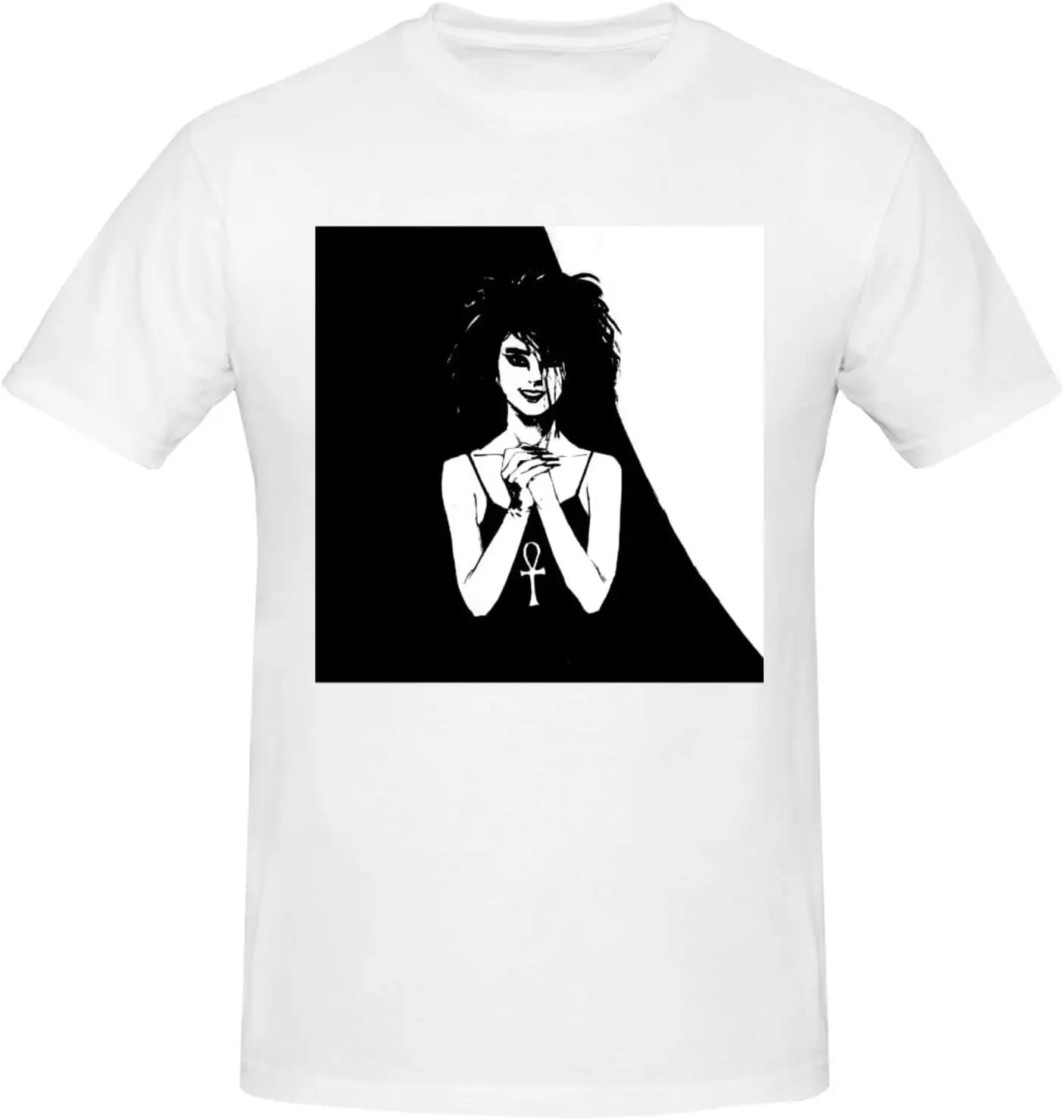 

Neil Gaiman Death Men's Short Sleeve Graphic T-Shirts Casual Novelty Cotton Crewneck Tees Black