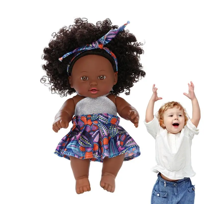 Reborn Black Toddler Dolls Realistic African Toddler Dolls With Cloth Body Multicultural Adorable Soft Posable Limbs Toy Doll