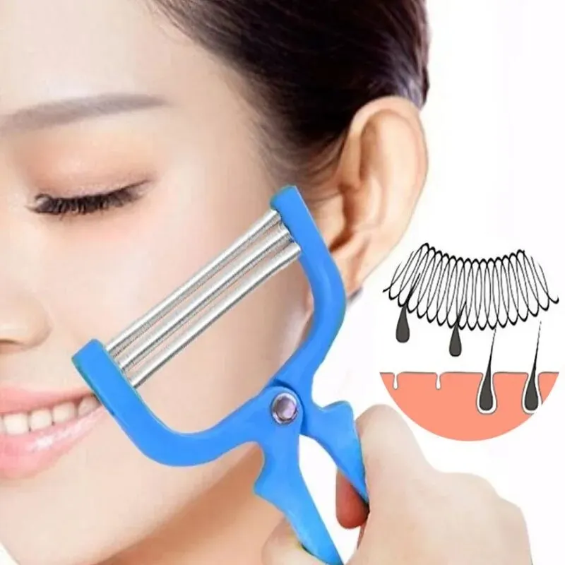 Facial Hair Remover Threading Spring Stainless Steel Manual Epilator for Face Fine Hair Removal Smooth Skin Portable Lightweight