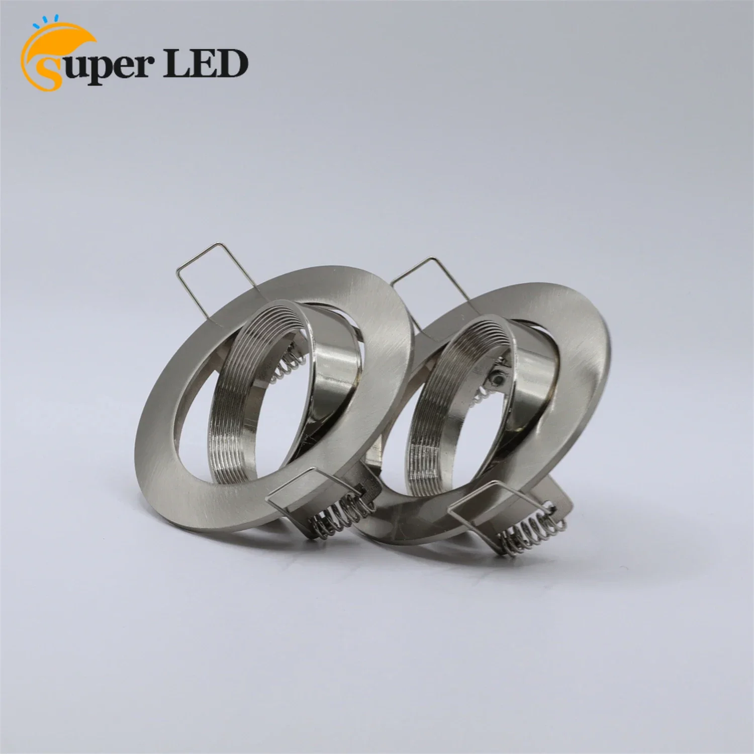 Round Downlight Satin Nickel Zinc Alloy Lamp Body Indoor GU10 MR16 Bulb Spot Holder Frame