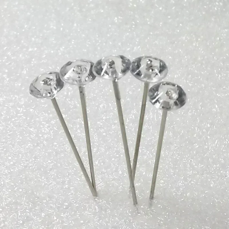 1Box 50Pcs Alloy Pins Transparent Diamond Pin DIY Wedding Bouquet Pins Stitching Needles Plastic Box Sewing Accessories