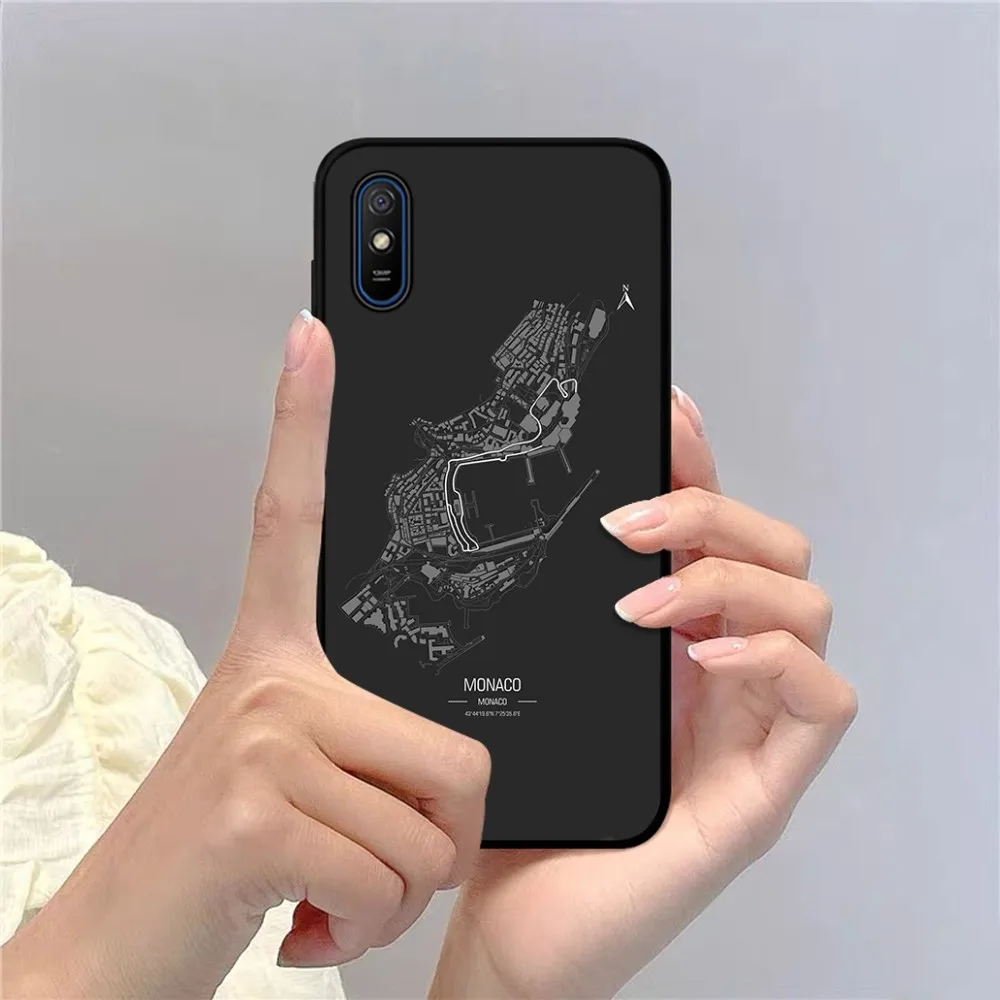 F1 Race Track Prints Phone Case For Redmi 5 6 7 8 9 10 plus pro 6 7 8 9 A GO K20 K30 K40 pro plus F3 Fundas