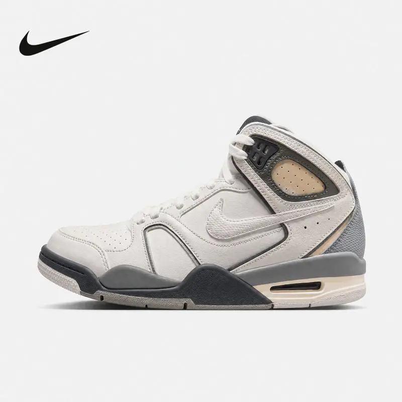 Nike Air Flight Falcon 397204‑102 Men Mid Top Retro Basketball Shoes Leather Air Cushion Casual Street Sneakers